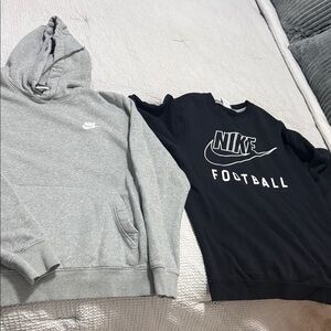 Nike Gray Hoodie  and Black Sweatshirt
